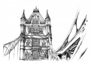 Ikonische Londoner Architekturskizze