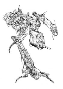 Komplexer Steampunk-Roboter