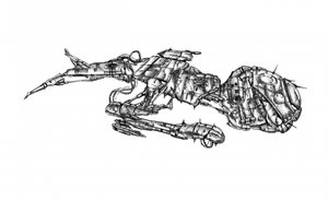 Mechanisches Alien-Raumschiff