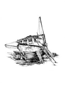 Altes gestrandetes Fischerboot