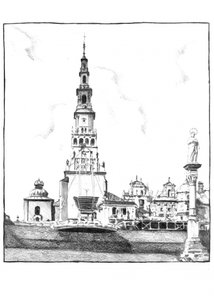 Ornate Kirchturm Stadtansicht