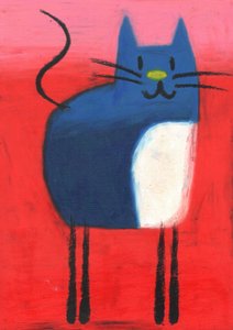 Verspielte blaue Katze