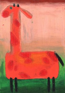 Verspielte rote Giraffe