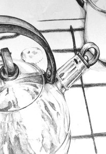 Reflektierende Küchenkessel Skizze