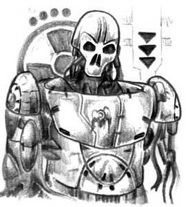 Robotischer Schädelkrieger
