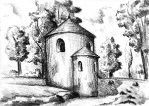 Rustikale Kapellenskizze