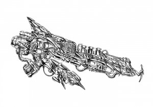 Science-Fiction-Cyborg-Kunstzeichnung Skizze 110