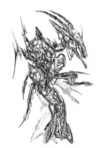 Science-Fiction-Cyborg-Kunstzeichnung Skizze 118