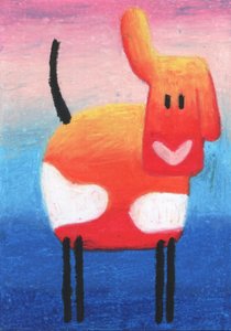 Lächelnder orangefarbener Hund