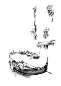 Venezianische Gondelskizze