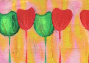 Lebendige abstrakte Tulpen