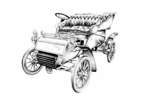 Vintage Auto Zeichnung