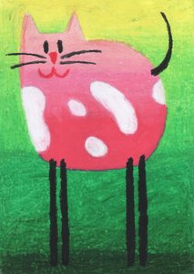 Verspielte rosa Katze