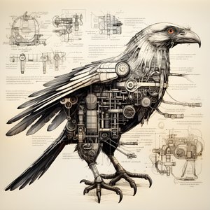 Dampfmechanische Vogel Blaupausen von Da Vinci 2