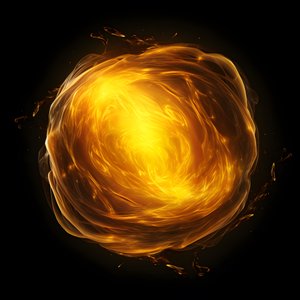 Gelber Energieklecks mit schwarzem Hintergrund 1