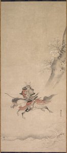 Ein Samurai zu Pferd von Kusumi Morikage