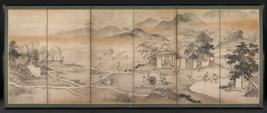 Kaiser Yao besucht Yu Chonghua, Mitte bis Ende 1600er von Kusumi Morikage