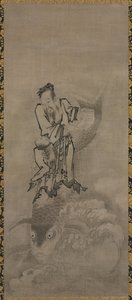 Hotei mit daoistischen Unsterblichen, späte 1600er-frühe 1700er
