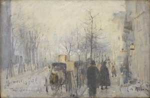 Aussicht aus dem Fenster im Café Osborne auf die Frederiksberg Allee von Laurits Andersen Ring