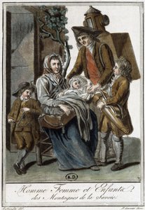 Familie von Savoyer Bauern - in „Enzyklopädie der Reisen“ von J. Grasset St Sauveur, Deron, Paris von L.F. Labrousse