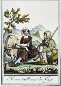 Mann und Frau aus den Vogesen - in „Encyclopédie des voyages“ von J. Grasset St Sauveur, Deron, Paris