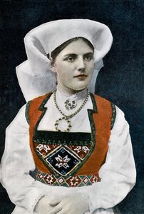 Frau in norwegischer Nationaltracht von L Boulanger