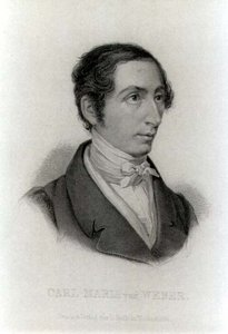 Porträt von Carl Maria von Weber (1786-1826) deutscher Komponist von L. Holle