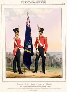 Kostüm der Royal Navy & Marines. Royal Marines (Subalterns) 2. Lt., ca. 1832 von L. and Eschauzier St. Mansion
