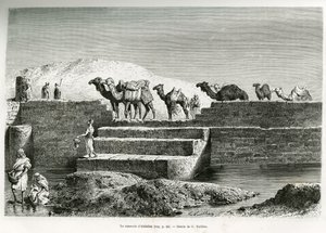 Das Reservoir von Abdullah, Saudi-Arabien, Illustration aus "Pilgrimage to Nejd, the cradle of the Arab race", veröffentlicht in der Weltreise, geleitet von Edouard Charton (1807-1890) 1882
