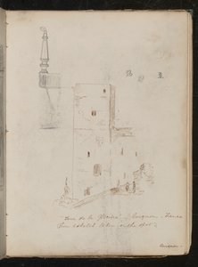 Studie eines Tischbeins, architektonische Studie, ?Tour de la glacine - Avignon - Frankreich von Lady Butler