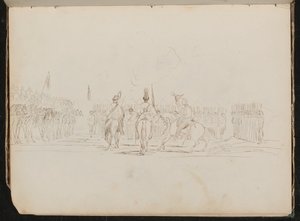 Studie von drei hochrangigen Soldaten von Lady Butler