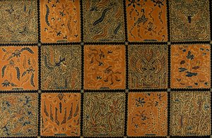 Batik mit traditionellem Karomuster, Surakarta, Java, Indonesien (Detail) von Amadeo (after) Modigliani