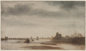 Blick auf Orléans von der Loire, ca. 1670 von Lambert Doomer