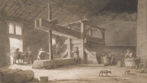 Weinpresse von Monsieur Dittyl, außerhalb von Nantes, um 1670 von Lambert Doomer