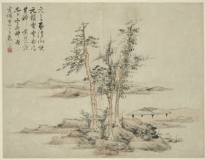 Landschaft im Stil der alten Meister: nach Ni Zan (1301-1374), Cao Zhibo (1272-1355)