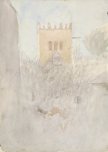 Glockenturm in Strážky II., 1890-1910 von Laszlo Mednyanszky