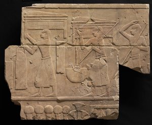 Männer, die Grabgeräte tragen von Late Period Egyptian