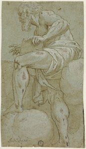 Stehender Prophet mit einem Buch von Lattanzio Gambara