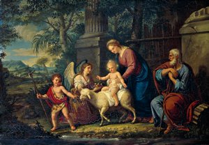 Die Heilige Familie mit Johannes dem Täufer von Lattanzio Querena