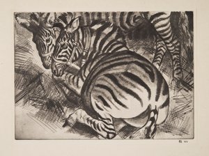 Zebras, veröffentlicht 1930 von Laura Knight