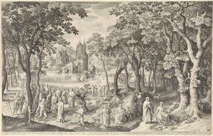 Landschaft mit Ruine eines runden Tempels von Laurens Barata