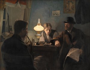 Ein Besuch in der Werkstatt des Schuhmachers, 1885 von Laurits Andersen Ring