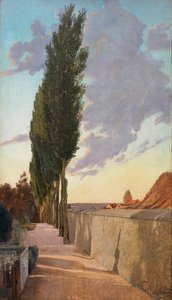 Landschaft mit Pappeln. Septemberabend, 1895