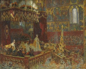 Die Krönungszeremonie von Zar Nikolai II. in Moskau (Skizze)