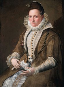 Porträt einer Dame mit einem Hund von Lavinia Fontana