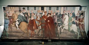 Doge Giacomo Durazzo Grimaldi führt Kardinal Francesco Pacheco durch die Straßen von Genua im Jahr 1574 (Fresko)