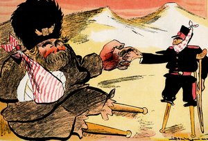 Die zukünftige Allianz - "Wir hätten so anfangen sollen!" - Russland und Japan schütteln sich die Hände. 1904