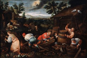 August aus der Serie Die Jahreszeiten, spätes 16. oder frühes 17. Jahrhundert von Leandro Bassano