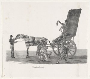 Kutsche mit einem Quacksalber, 1835 von Leendert Springer (I)