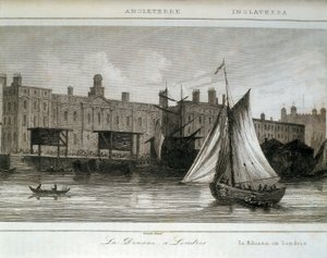 Londoner Zoll am Fluss Themse, England (Gravur)